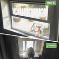 Cat Door for Window, Fits 18"-28" Width Window, Cat Window Door with 4 Locking Modes, Pet Friendly Window Cat Door Insert, Magnetic Closure, Weatherproof, Easy Installation, Clear Plexiglass