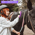 Horse Grooming Kit, 9-Piece Horse Brush Set with Tote Bag, Purple