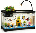5 Gallon Fish Tank Aquarium Starter Kit with Filter and Light(Large Black)