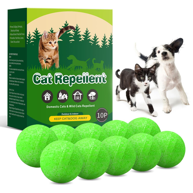 NOAXWZG 10 Pack Cat Repellent Outdoor, Natural Peppermint Oil Cat Deterrent Outdoor and Indoor, Keep Cats Out of Yard Permanently, Protect Your Yard and Furniture (Green)