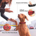 PetiFine Dog Collars for Medium Dogs, Neoprene Padded and Adjustable, Reflective Wide Heavy Duty Pet Collars with Durable Metal Belt Buckle for Walking, Red, M