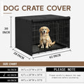 Dog Crate Cover Fit for 42 inches Wire Cage, 42L x 28W x 30H, Black