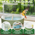 POMFAEE Bird Bath, Parrot Bathtub, Automatic Parrot Shower Bath with Pump, Birds Shower Bathtub with Running Water, Large-Capacity Water Tank,Suitable for Many Kinds of Birds (Green)