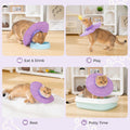 Avont Adjustable Cat Recovery Collar, Soft Lightweight Water Resistant Donut Cone for Cats After Surgery, Anti-Lick Protective E-Collar for Healing -Purple(S)