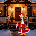 Christmas Porch Goose Outfits Santa Claus Costume for 23 Inch Lawn Statue