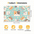 HOMETITUTE Cat Feeding Mat Blue Kitten Print Bowl Placemat 24 x 16 Inch
