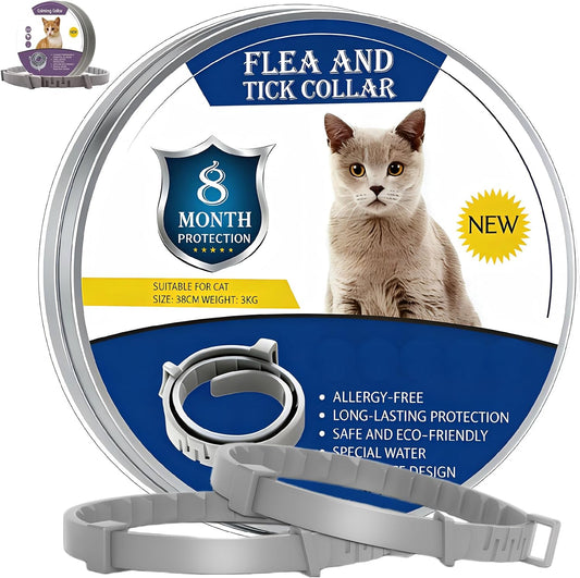 Vet-Recommended Cat Flea Collar – Flea & Tick Prevention & Treatment Collar for Cats – 8 Months Protection