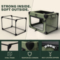 36 Inch Soft Collapsible Dog Crate Green with Waterproof and Easy to Clean