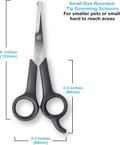 Pets First #1 Pet Grooming Scissors Body & Facial Trimmer Durable Stainless Steel Blades. Rounded Tips Shears for Long Medium Short Thick Wiry Curly Hair. Lightweight Cutter for Dogs & Cats. Set of 2