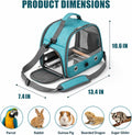 Bird Travel Carrier Cage with Perch & Steel Tray, Portable Small Pet Backpack for Parrots, Bearded Dragons, Guinea Pigs 