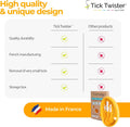 Tick Twister Tick Remover for Dogs and Human - Made in France - Tick Puller for Humans and Dogs - 3 Different Sizes - Dog Tick Removal Tool - Also for All Other Pets - Tick Nipper in