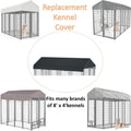 8' x 4' Outdoors Replaceable Dog Kennel Cover 420D Heavy Duty Waterproof Dog Kennel Canopy Covers - Black (Includes cover only)