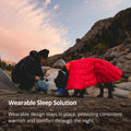 Ruffwear, Palisades Dog Sleep Poncho, Packable Insulated Wearable Sleeping Bag for Dogs, EcoLoft Renew Flex Warmth, Insulated Neck Baffle with Adjustable Stretch Leg Loops, Red Currant, Large/X-Large