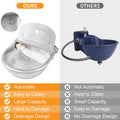 MYFAMIREA Automatic Animal Drinking Water Bowl Stainless Steel Waterer Feeder Farm Dog Dispenser Kit Self Filling for Li