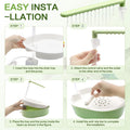 Lignumix Automatic Bird Bath with Quiet Pump,Parakeet Bird Bathtub for Cage with Adjustable Shower Head & Water Flow Valve,Large Bird Baths Detachable for Easier Cleaning,BPA-Free