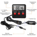 Weewooday 4 Pcs Digital Reptile Thermometer Hygrometer Gauge with Probes