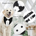 GOYOSWA Dog Tuxedo Suit Wedding Bandana Collar with Bow Tie, Adjustable Formal Dog Tux, Engagement Birthday Tuxedo for S