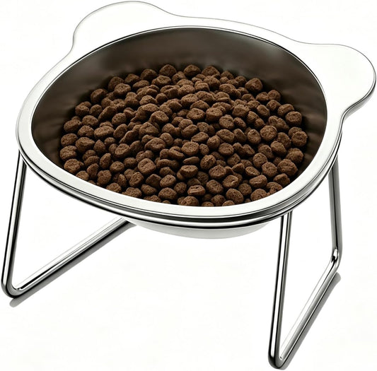 Elevated Cat Bowl,15° Tilted,5.9" Wide for Cats and Small Dogs