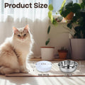 Bulk Disposable Cat Bowls Set (300 Pcs Cat Food Bowl liners + 2 Pcs Stainless Steel Pet Bowls) Disposable Pet Food Bowls for Puppy Kitten Small Dogs Cats Small Paper Bowls for Dry and Wet Food (White)