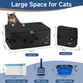 Portable Cat Travel Litter Box with Lid and 10 Pcs Disposable Liner Bags, Leak-Proof & Collapsible, Easy Clean Odor-Control Cat Travel Essentials for Car, Hotel, Airplane, Camping,Trips Black