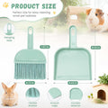 Cage Cleaner for Guinea Pigs Mint Green Mini Dustpan and Brush Set for Chinchilla/Hamster/Bunny Small Animals Waste Clea