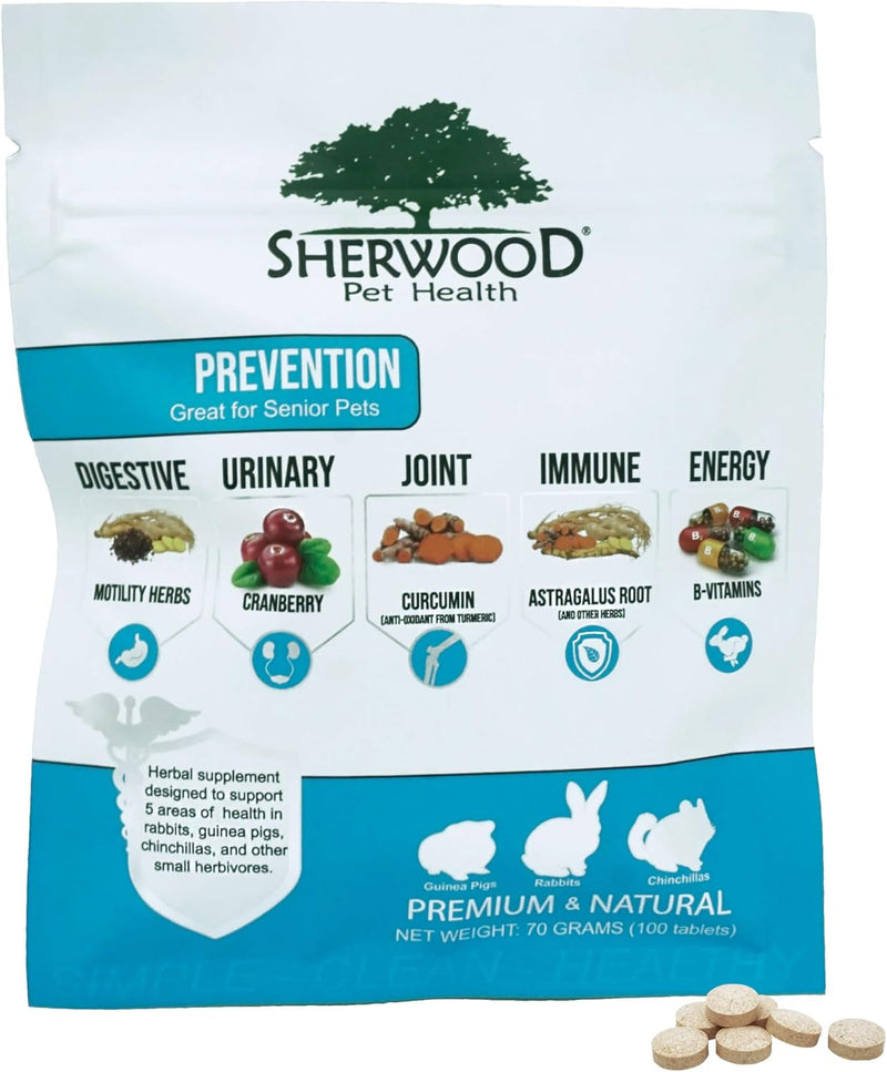 Prevention with Natural Motility Herbs by Sherwood Pet Health (100 Tablets - 70 Grams).