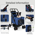 Dog Stroller for Large & Medium Dogs (Up to 66 lbs), Pet Stroller for 2 Small Dogs with Adjustable Handle & Canopy, Sun 