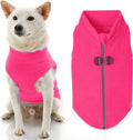 Gooby Zip-Up Fleece Dog Sweater, Pink, Small