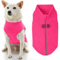 Gooby - Zip Up Fleece Vest, Fleece Jacket Sweater with Zipper Closure and Leash Ring, Pink, Medium