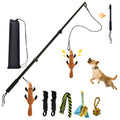 GRETMIX Flirt Pole for Dogs, Interactive Dog Toys Extendable Teaser Wand with Lure Chewing Toy, Chase and Tug of War for Small Medium Large Dogs Training Playing Exercise