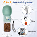 Colorday Handheld Dog Treat Dispenser Built-in Clicker & Treat Pouch, Hand Feeder for Puppy Training Walking Hiking Trav