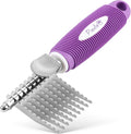 Poodle Pet Bundle - Dematting Fur Rake Comb Brush Tool with Steel Safety Blades and Detangling Pet Comb with Long and Sh