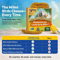 Birds LOVE 1 LB Wholesome Spray Millet for Birds – USA Grown, Natural Sun-Dried Millet Sprays – Thick Seed-Rich Clusters for Parakeets, Budgies, Cockatiels, Conures, Finches & Parrots