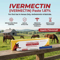 Ivermectin Horse Paste 1.87% – Apple Flavored Oral Horses Dewormer, Treats Equine Up to 1250 LB,6-Pack