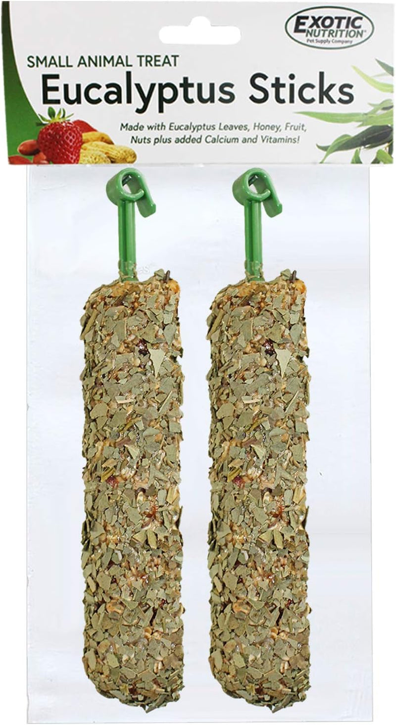 Exotic Nutrition Eucalyptus Sticks - Healthy Vitamin-Fortified Crunchy Chew Treat - Natural Treat for Sugar Gliders - Ma