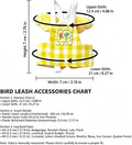 Dual-Use Bird Harness & Bungee Leash Set w/Wings, 3 Rings, Yellow, Size L