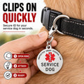 Service Dog Tag Double Sided with Federal Protection & Red Medical Alert Symbol | 1.25 Inch Durable Pet ID Tags | Easily Attach to Collar, Harness, Vest | Service Dog Identification Tag