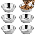 Tifanso 6PCS Stainless Steel Cat Bowls Dishes, 5.6” Metal Shallow Wide Whisker Friendly Cat Food Water Feeding Bowl, Kitten Plates, Basic Indoor Pet Food Tray, Dishwasher Safe