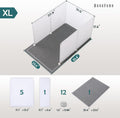 MEEXPAWS Cat Litter Box Enclosure Splash Guard Extra Large 28L × 21.5W x 18H inch, Light Weight Plastic Sheets with Cat Litter Mat Easy Clean (White)