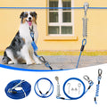 Dog Runner for Yard,Double Shock Absorption Dog Trolley System for Large Dogs,Heavy Duty 50FT Tie Out Run Cable with 10FT Leads,for Dogs Up to 250LBS,Aerial Zipline for Outside,Camping