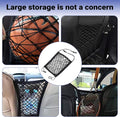 Heyzidu Car Pet Barrier Net, Double-layer Coarse Mesh Partition Between Front Seats, 11.4" x 10.2" Rear Seat Mesh Barrier with Storage, Universal for Most Cars, Trucks, SUVs (Black)