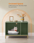 Feandrea Cat Litter Box Enclosure, with Scratching Mat, Tall Legs