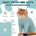 ADNIKIA Cat Pajamas for Cats Only, Sticky Hair Cat Clothes, Sphynx Hairless Cats Sweater, Recovery Suit After Surgery, Prevent Lost Hair Kitten Onesie Shirts Costumes Outfits for Pet
