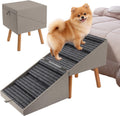 Split Ottoman Dog Ramp for Bed and Couch, 21.06" H Non Slip Dog Stairs for Small Medium Large Dogs Cats Puppies Joint Support, 2 in 1 Foldable Wooden Pet Steps for Senior/Injured Dogs, Space Saving