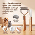 2 Pcs Pet Grooming Combo Deshedding Brush and Stripping Knife
