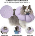 Cat Cone Collar,Cute Waterproof Cat Recovery Collar,Anti-Bite Lick Wound Healing Safety Elizabethan e Collar for Cats,Purple Flower All-Season Style…