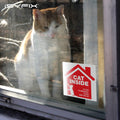 iSYFIX Cat Inside Alert Signs Stickers, 5x5 Inch, 4 Pack