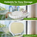 YooxArmor Foldable Cat Window Perch, Cat Bed with Strong Suction Cups & Metal Frame, Window Hammock for Indoor Large Sma