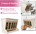 Pet Wooden Hay Feeder for Rabbits, Guinea Pigs, and Chinchillas