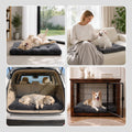 Dog Crate Bed Washable Dog Beds for Large Dogs Deluxe Thick Flannel Fluffy Comfy Kennel Pad Anti-Slip & Anti-Scratch Pet Sleeping Mat, 35 x 23 Inch, Gray
